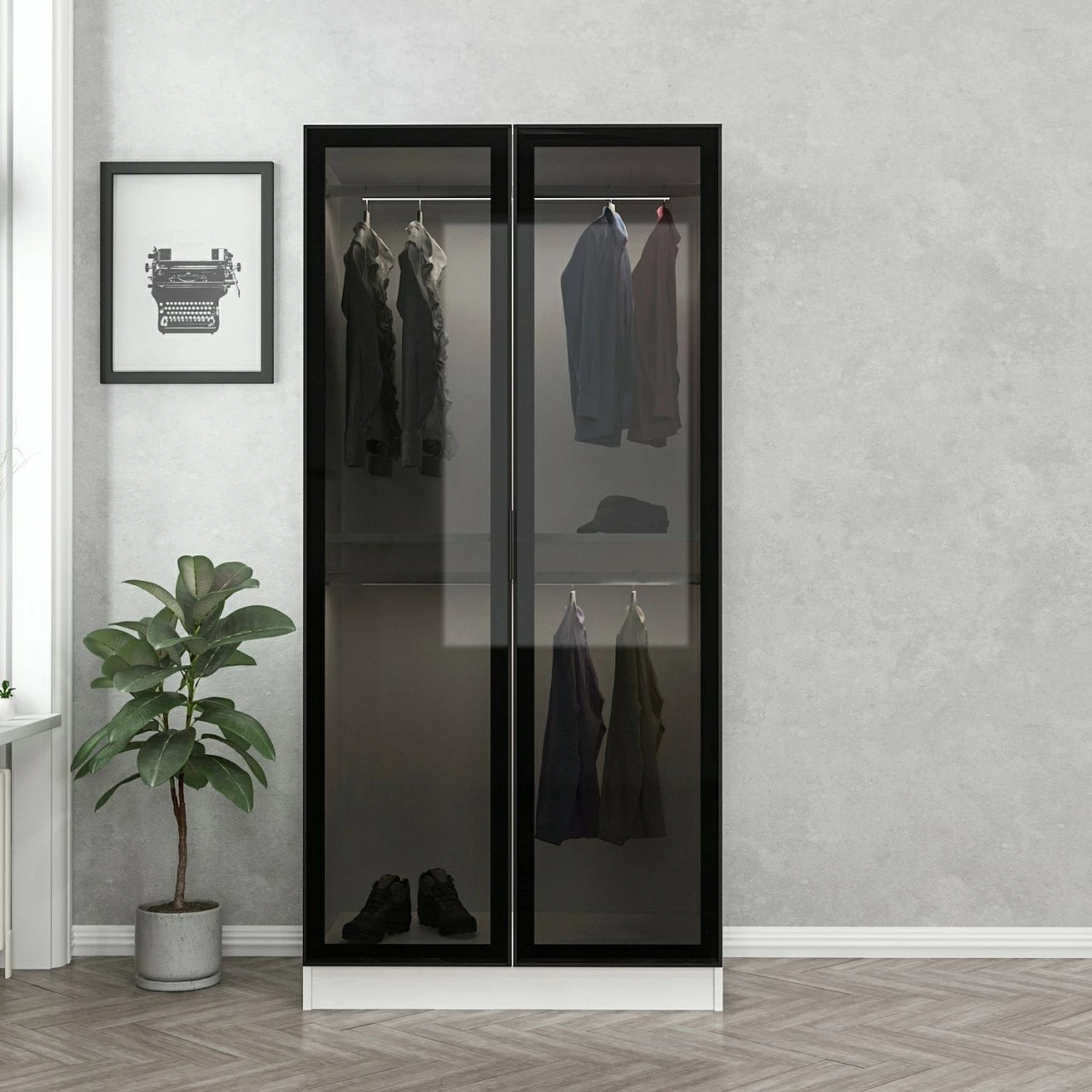 Dollap Hanah Home, xham i zi, 210cm