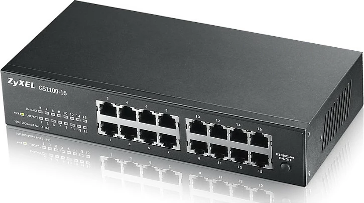 Switch Zyxel GS1100-16, 16x Gigabit Ethernet, unmanaged, metal, i zi