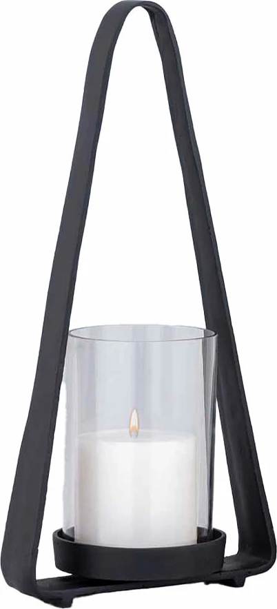 Qiri mbajtëse LUMINOUS, alumin i zi, xham, 49x14x23cm