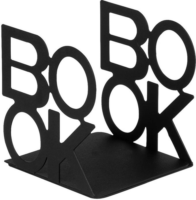 Mbajtës librash metalik, dizajn modern, ngjyrë e zezë, 13.5x13x14cm