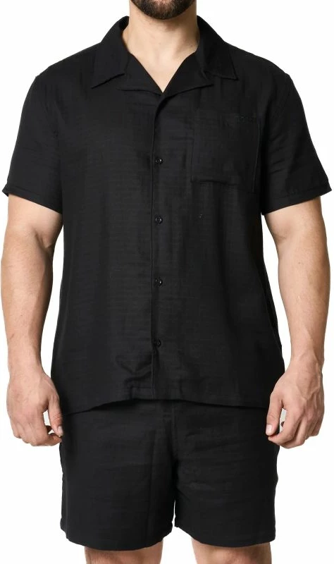 Këmishë plazhi Boss për meshkuj, e zezë