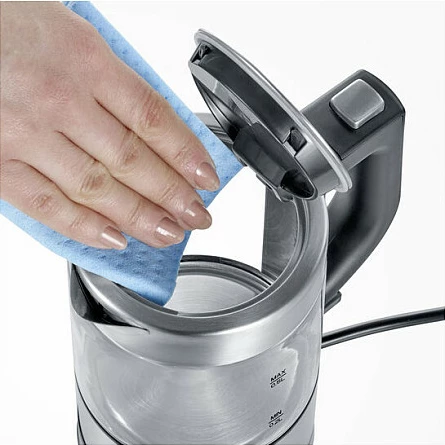Çajnik elektrik Severin WK 3472, 0.5L, qelq/inoks, argjend