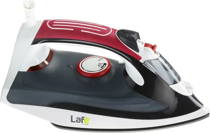 Hekur me avull Lafe LAF02b, 2200W, Qeramik, Zi/Kuq