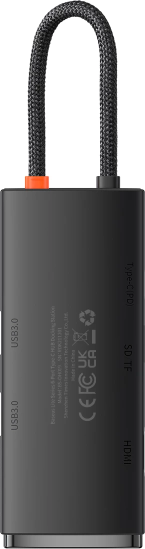 HUB multifunksional Baseus Lite Series WKQX050101, 2x USB 3.0, USB Type-C PD, HDMI 1.4, SD/TF, i zi