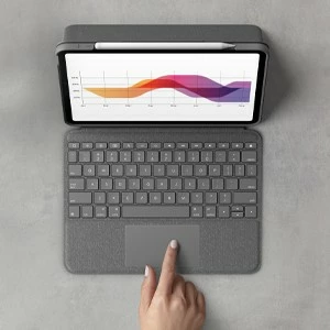 Tastierë me mbështjellës Logitech Slim Folio për iPad Air 10.9"/iPad Pro 11", Bluetooth, Oxford Grey