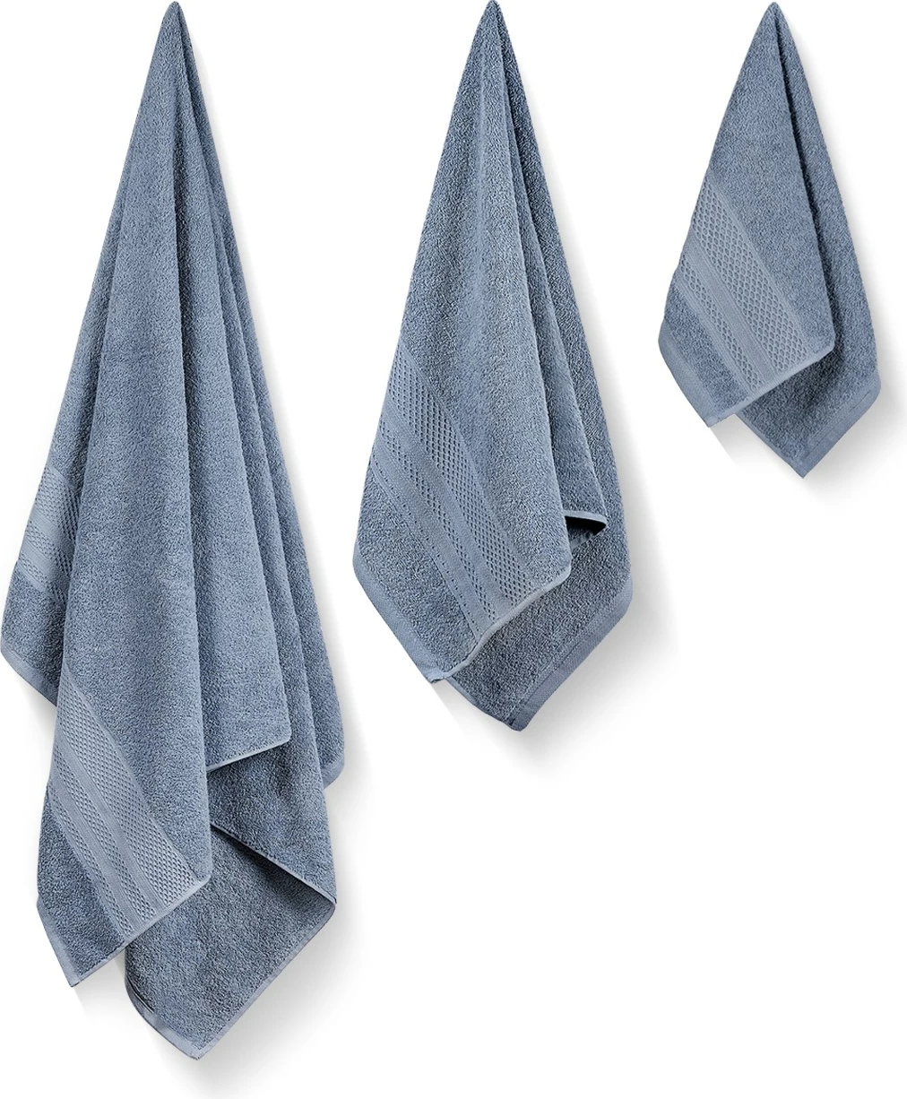 Set peshqirësh (3 copë), Mijölnir, Piramit, ngjyrë indigo blue
