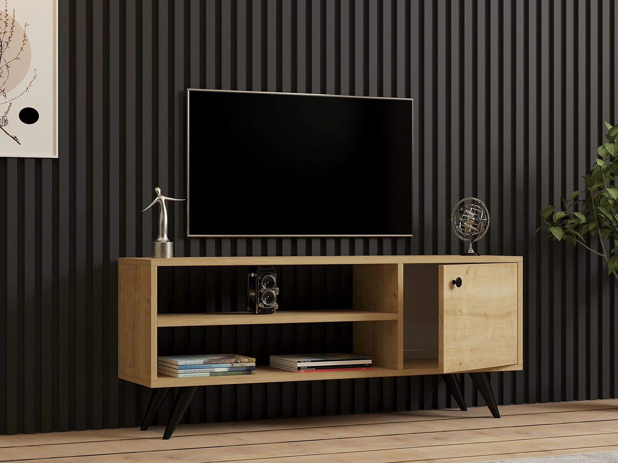 Komodë TV Hanah Home, Jena, ngjyrë lisi