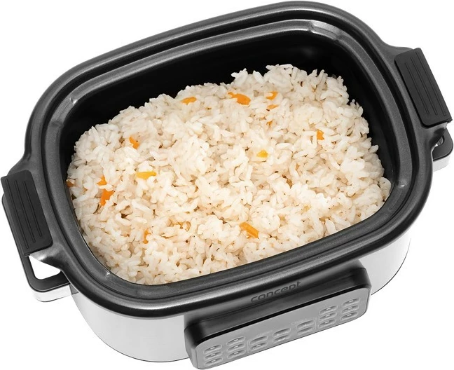 Multicooker/slow cooker Concept CK9000 6L 1250W 10 programe inox me shportë avulli dhe formë silikoni