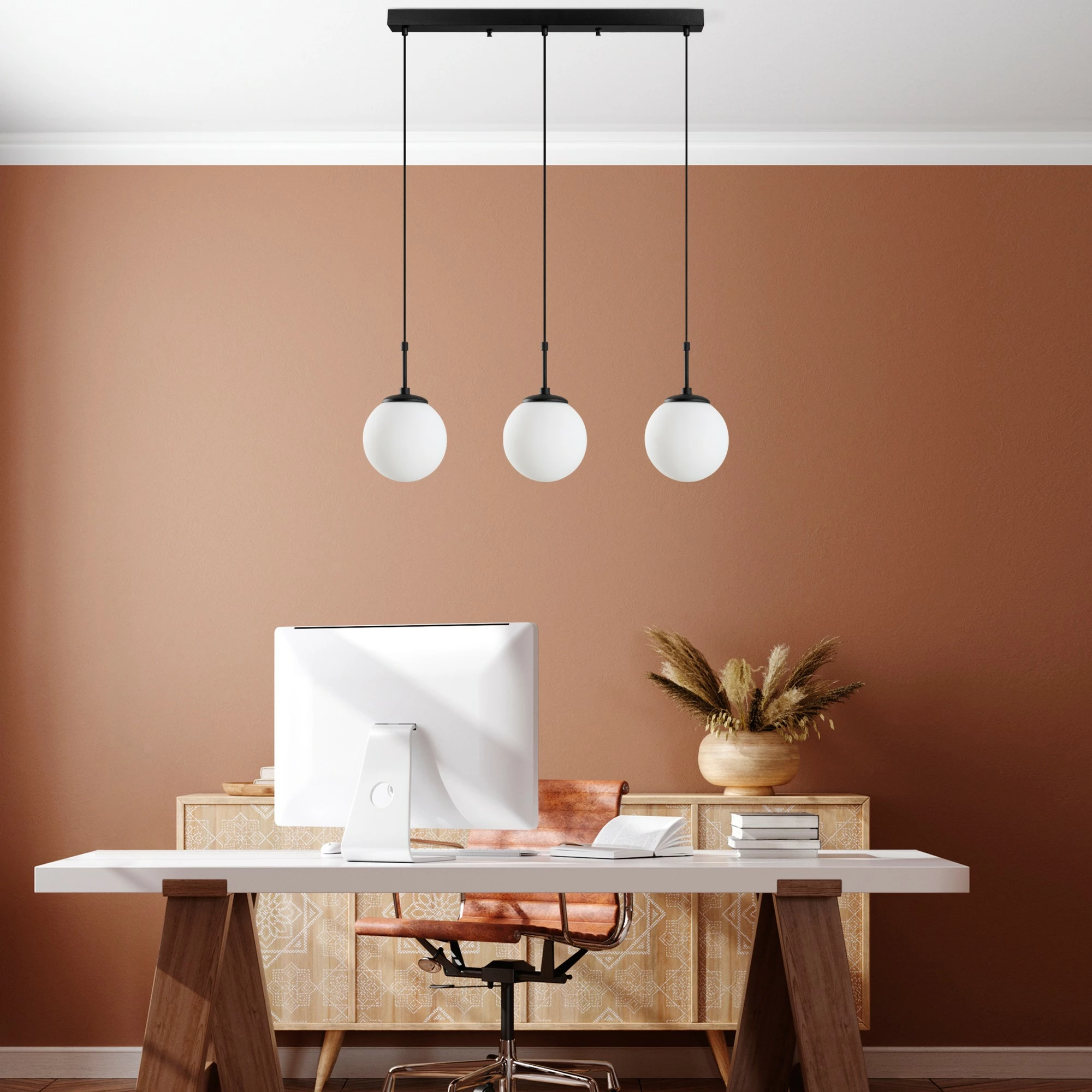 Llambë tavani Opviq Orbital, ngjyrë e zezë, 87x20x120cm