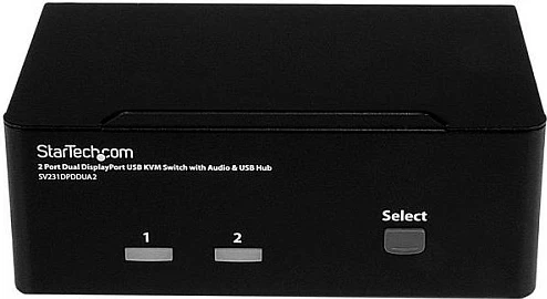 Switch KVM StarTech SV231DPDDUA2, 2-Port DisplayPort Dual Monitor, 4K 60Hz, i zi