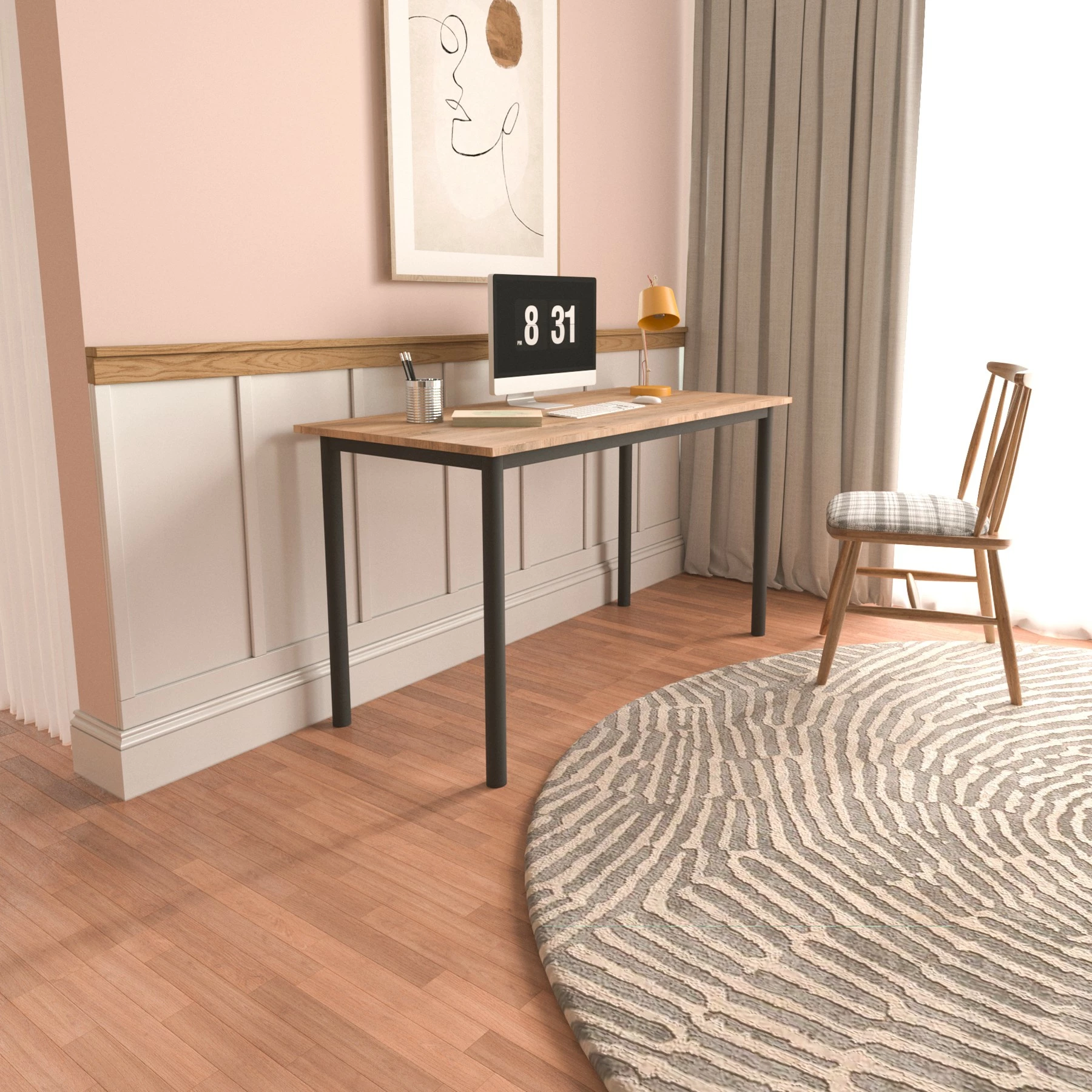 Tavolinë pune Viva, ngjyrë e zezë, 87x47cm