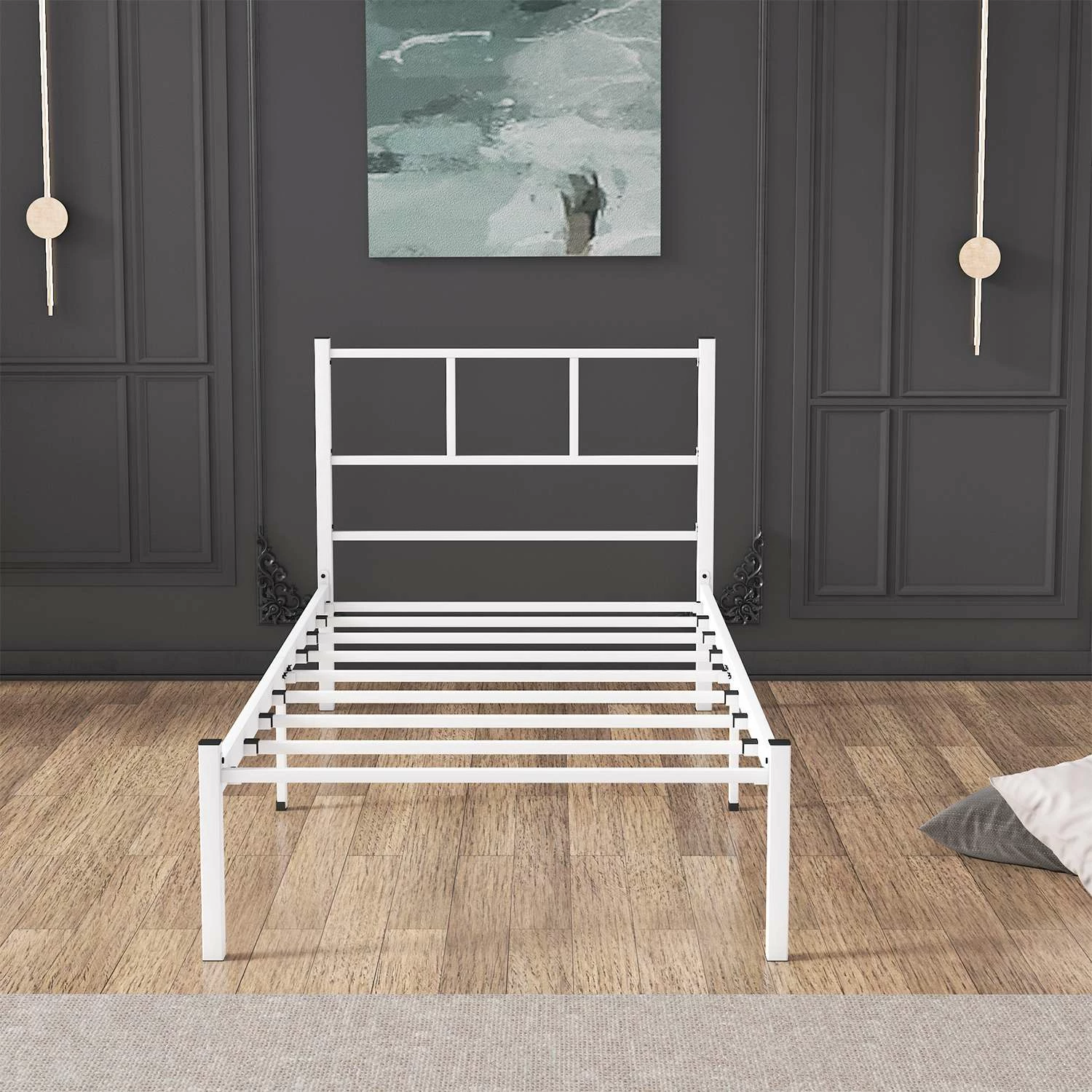 Kornizë shtrati teke, ngjyrë e bardhë, Skye Decor, Cemre, 100x200