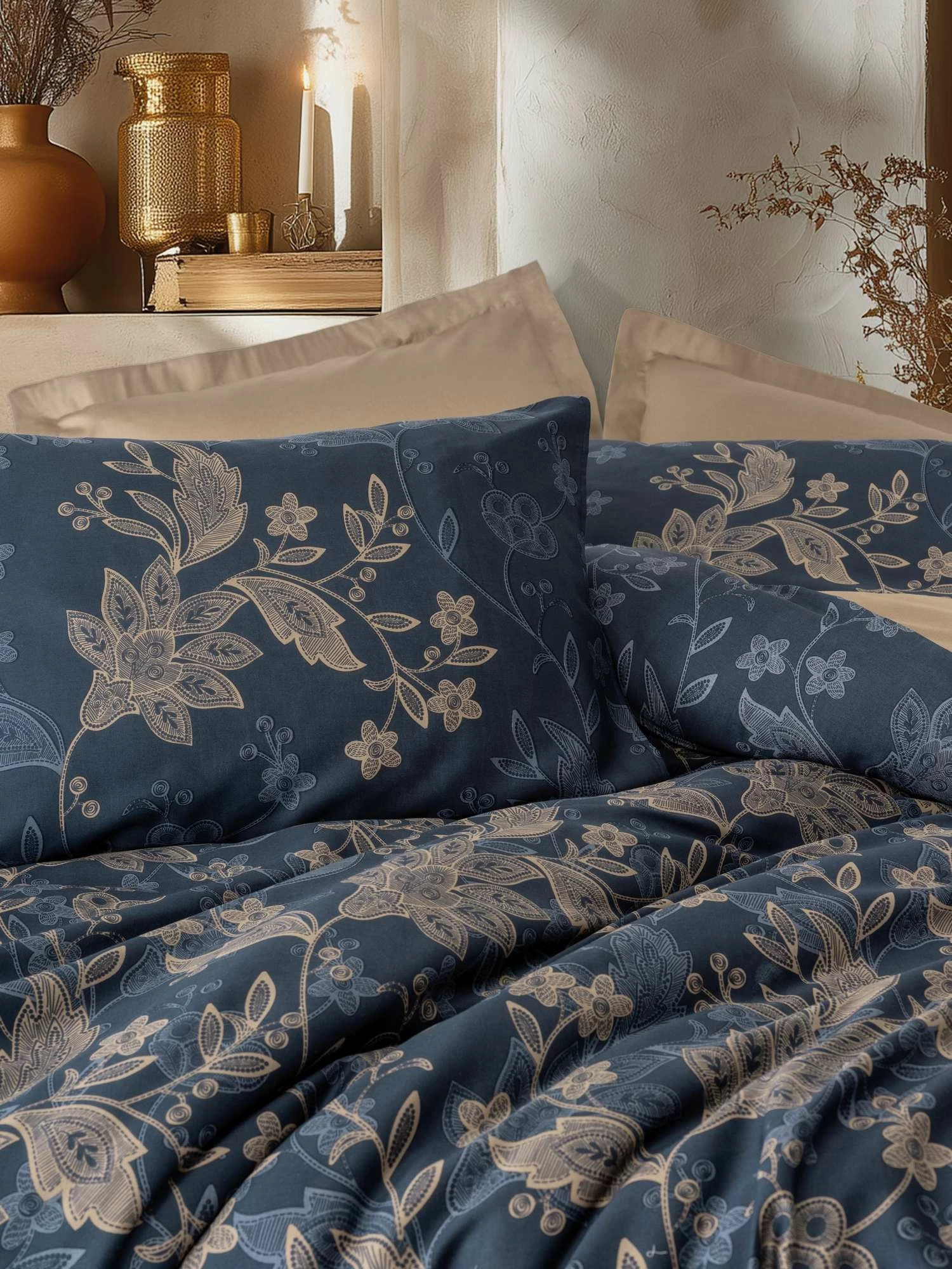 Set mbulesë jorgani sateni për një person, ngjyrë bezhë, L'Essentiel Linge de Maison, Noctelle
