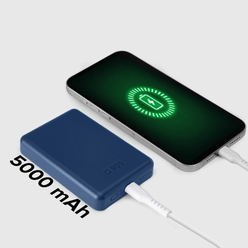 Powerbank SBS TEBB5000MAG1CB, e kaltër, 5000 mAh [Ngjyra: Kaltër]
