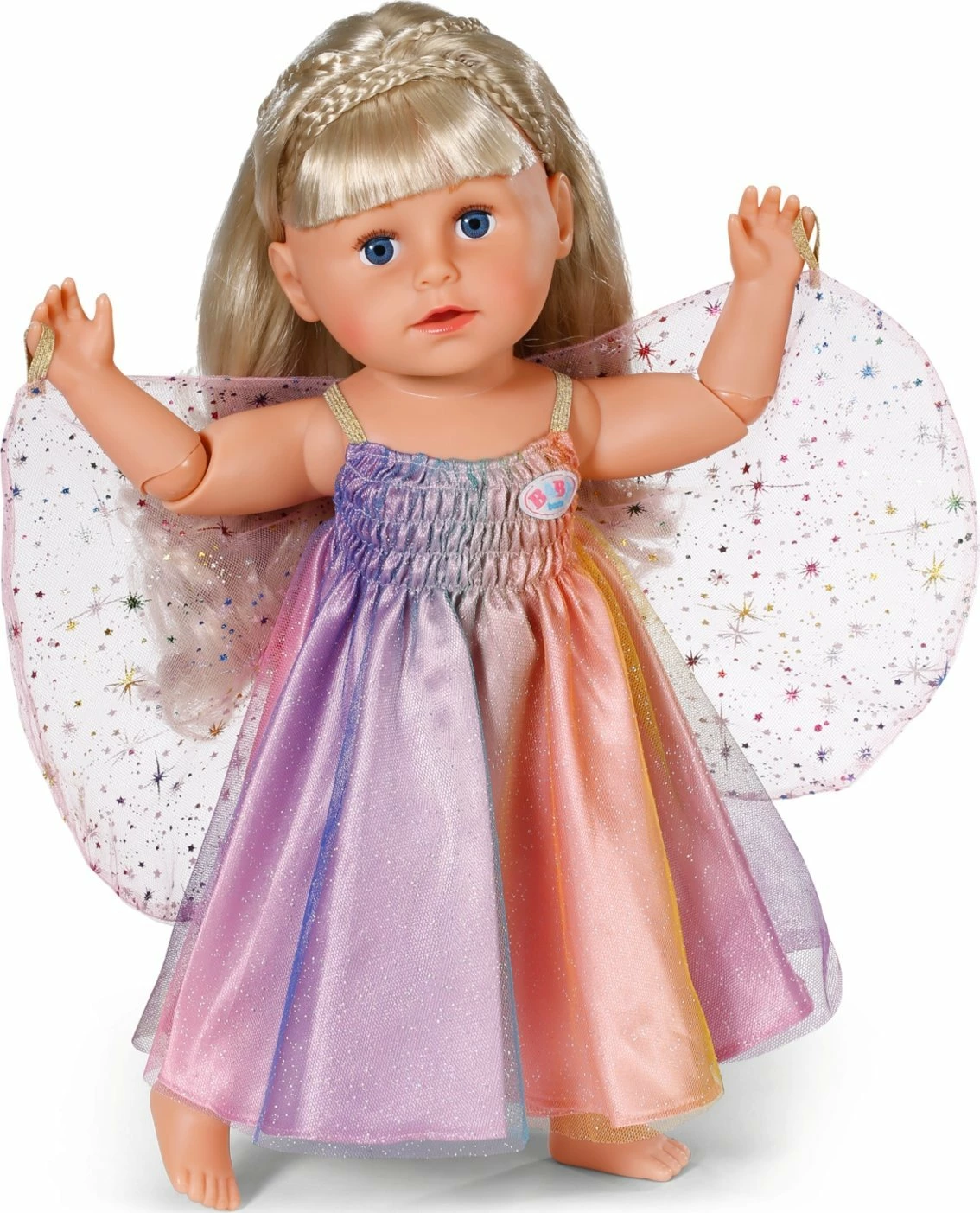 Fustan për kukull Zapf BABY BORN Rainbow Dress 43cm 836132 shumëngjyrësh (me krahë, me varëse)
