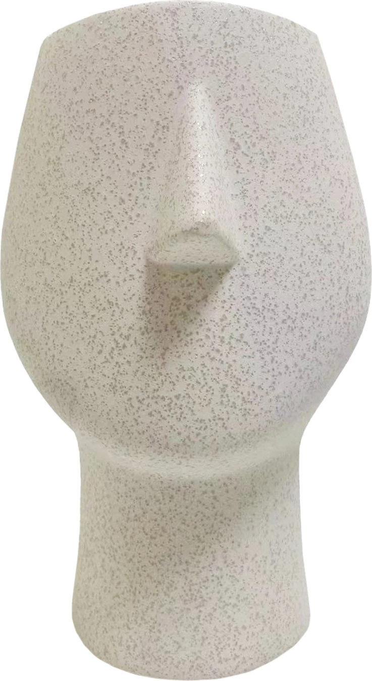 Dekor tavoline prej qeramike, figura njeriu, ngjyrë e bardhë, FH4631, 15.5x15.5x25.5 cm