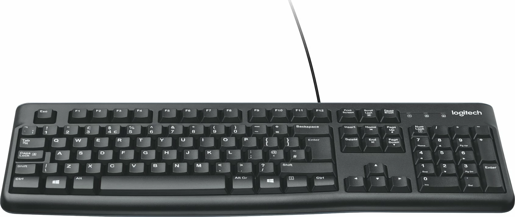 Tastierë Logitech K120 920-002509, USB me kabllo, US INTL, e zezë