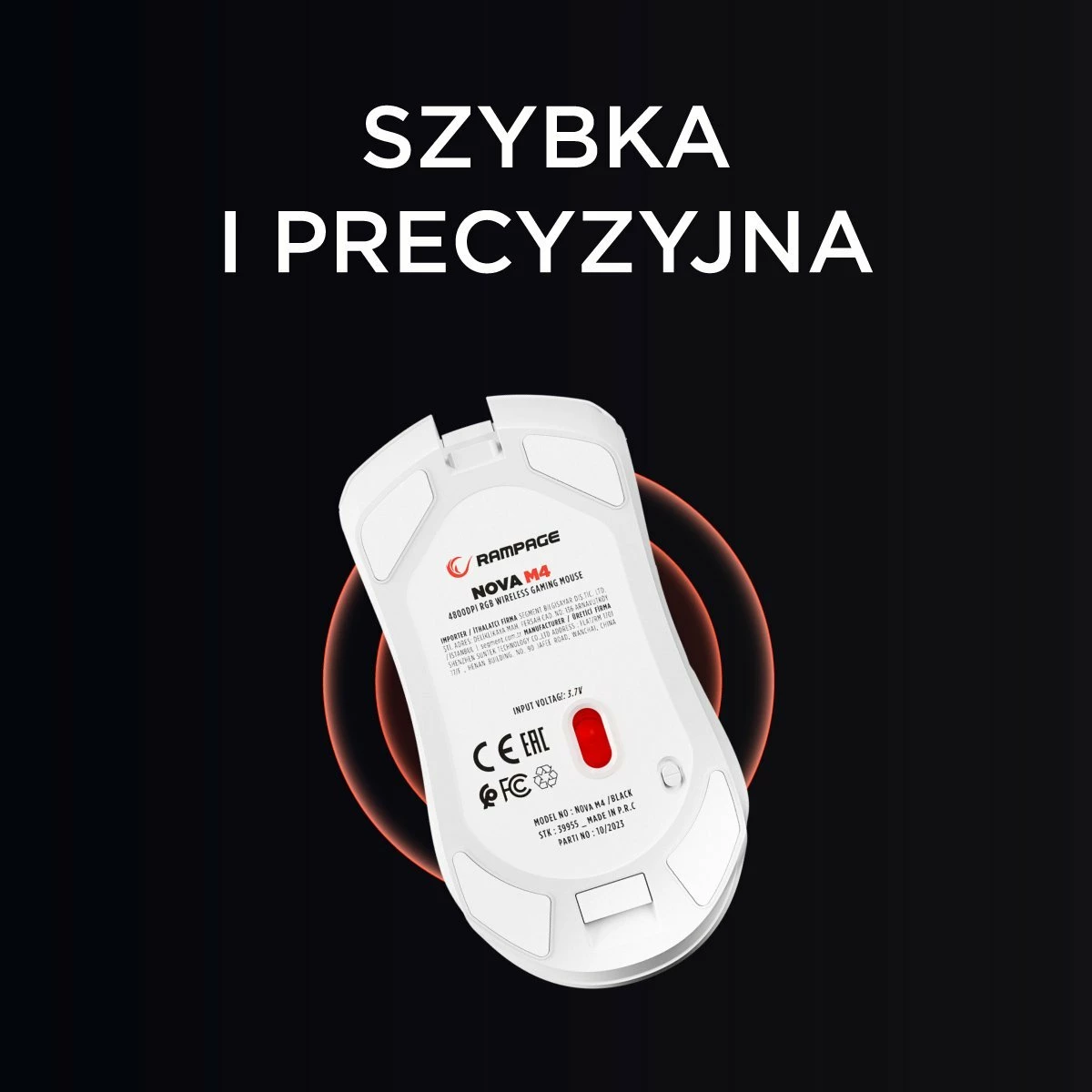 Maus Rampage Nova M4 NOVA M4-WHITE 800-4800 DPI RGB, i bardhë