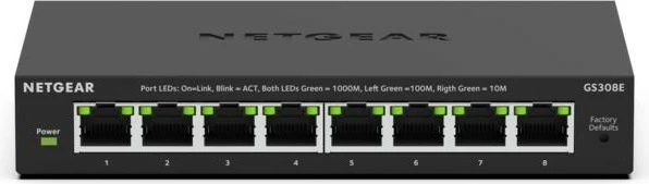 Switch NETGEAR GS308E, Managed, L2/L3, Gigabit Ethernet, i zi