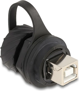 Adapter USB DeLOCK USB 2.0 Type-B femër në femër, për montim në panel, IP68, i zi