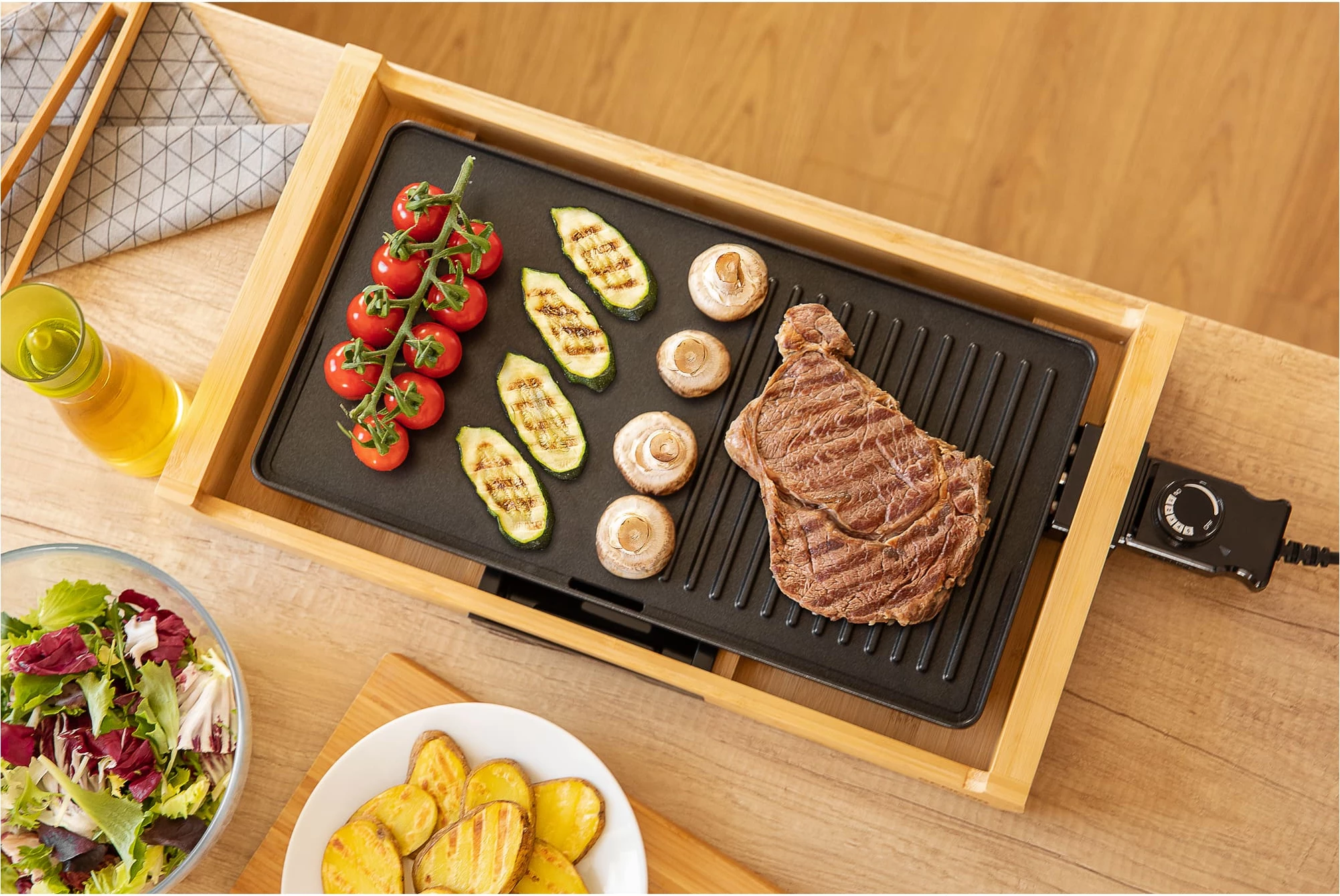 Grill elektrik Sencor SBG 206BK, 43 x 23 cm, bamboo