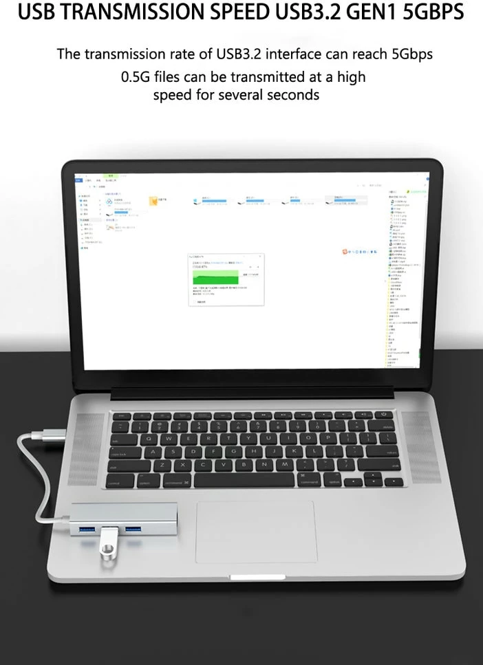 Docking Station HUB Techtonic Type C nav USB3.2 til RJ45 Ethernet