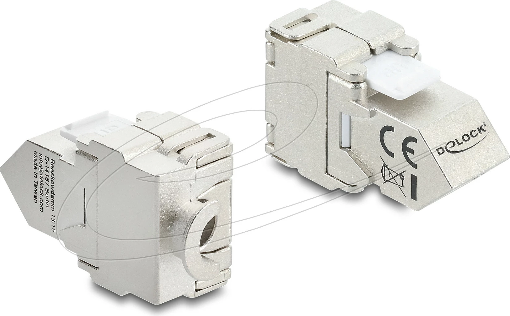 Modul Keystone RJ45 DeLOCK 90938, Cat6a, RJ45 femër - LSA, 45°, i bardhë
