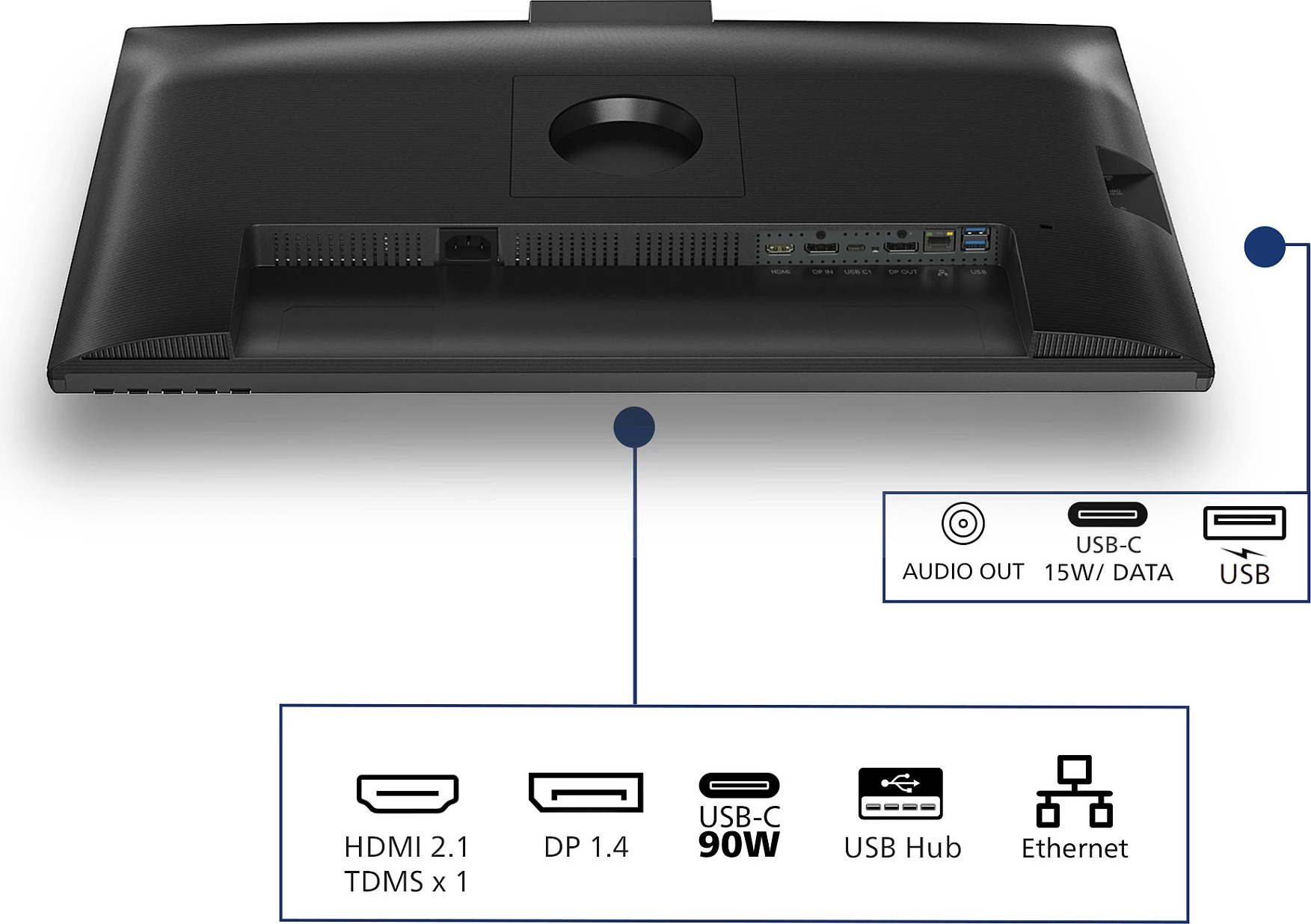 Monitor Philips 27B2U3601H/00 27" QHD 120Hz USB-C 90W me Webcam, i zi