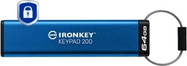 USB Kingston IronKey Keypad 200 64GB, blu