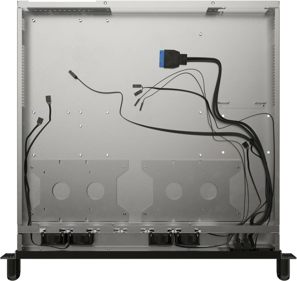 Kasë serveri RACK 19" 1U, Lanberg SC01-4201-10B, ATX/Micro ATX/ITX/SSI-CEB, PSU FLEX, 4x40mm PWM, 2x3.5" ose 2x2.5", 420mm, USB 3.0 x2, e zezë metal