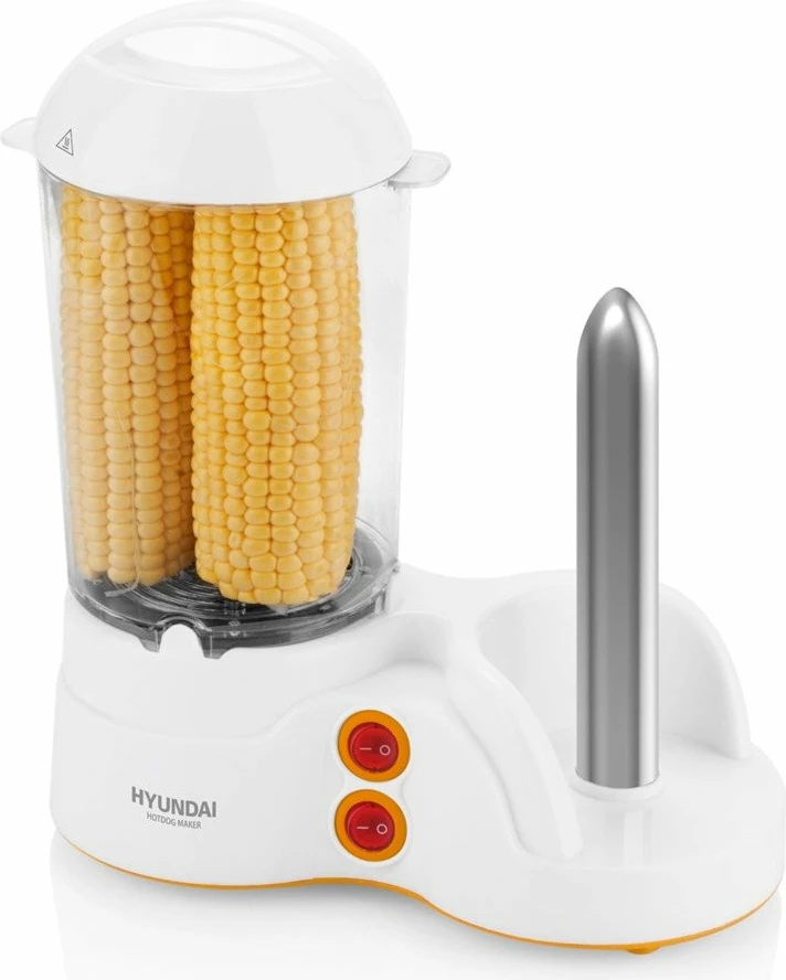 Aparat për hot dog Hyundai HDM110, 380W, deri 12 salsiçe, i bardhë