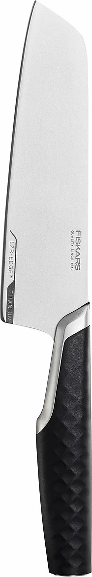 Thikë titan santoku Fiskars, zezë/argjendtë