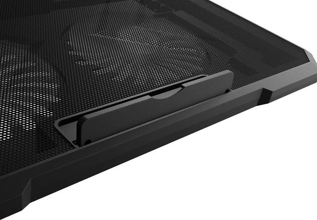 Stand ftohës laptop Natec Fury Gunbai G3 NFC-2375, për 14.1-17.3 inch, 2 fansa 120 mm, RGB, hub USB 2 porta, rregullim shpejtësie dhe 5 nivele, e zezë