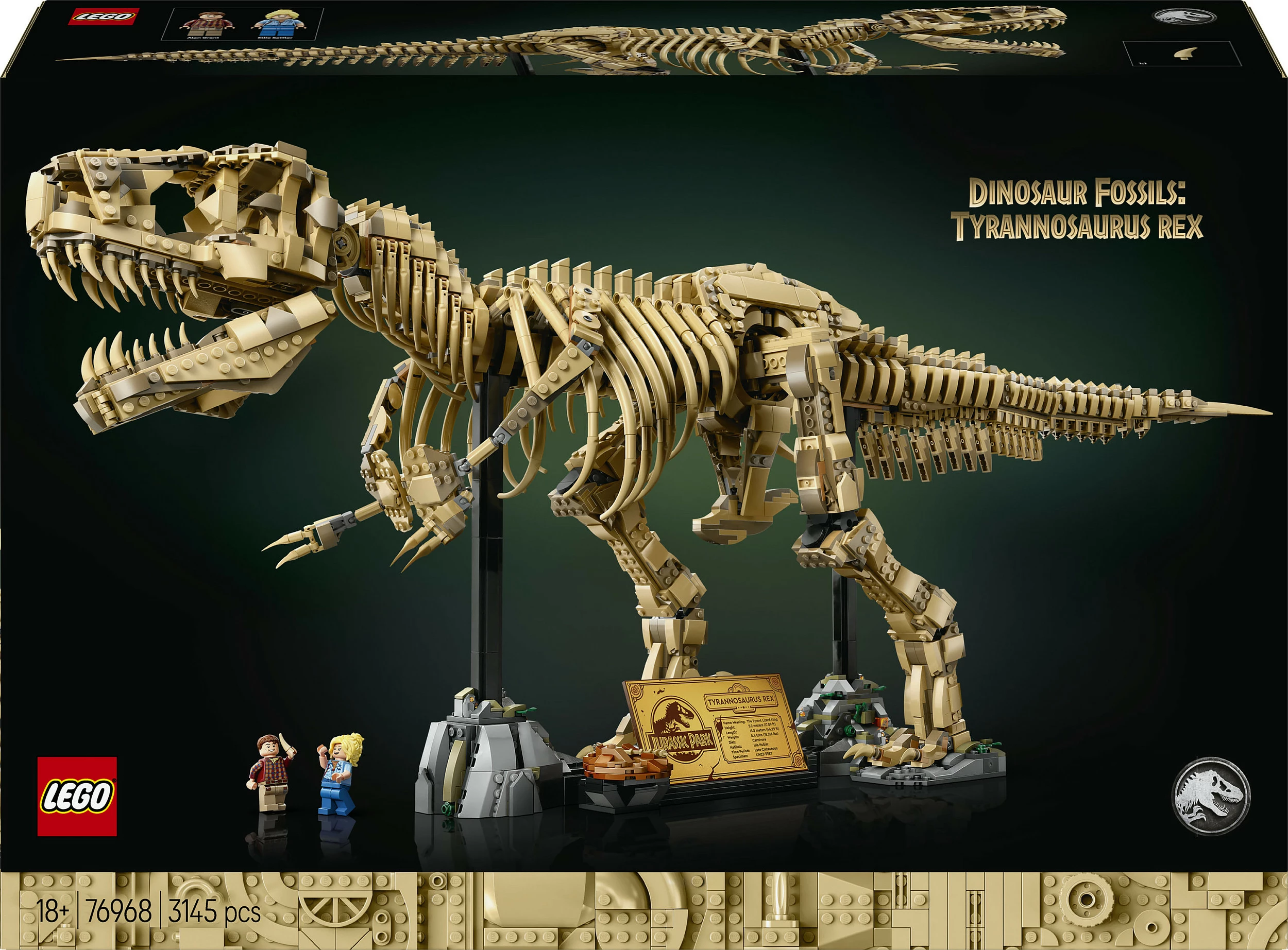 Set ndërtimi LEGO Jurassic World 76968 Dinosaur Fossils: Tyrannosaurus Rex, 3145 copë, Shumëngjyrësh