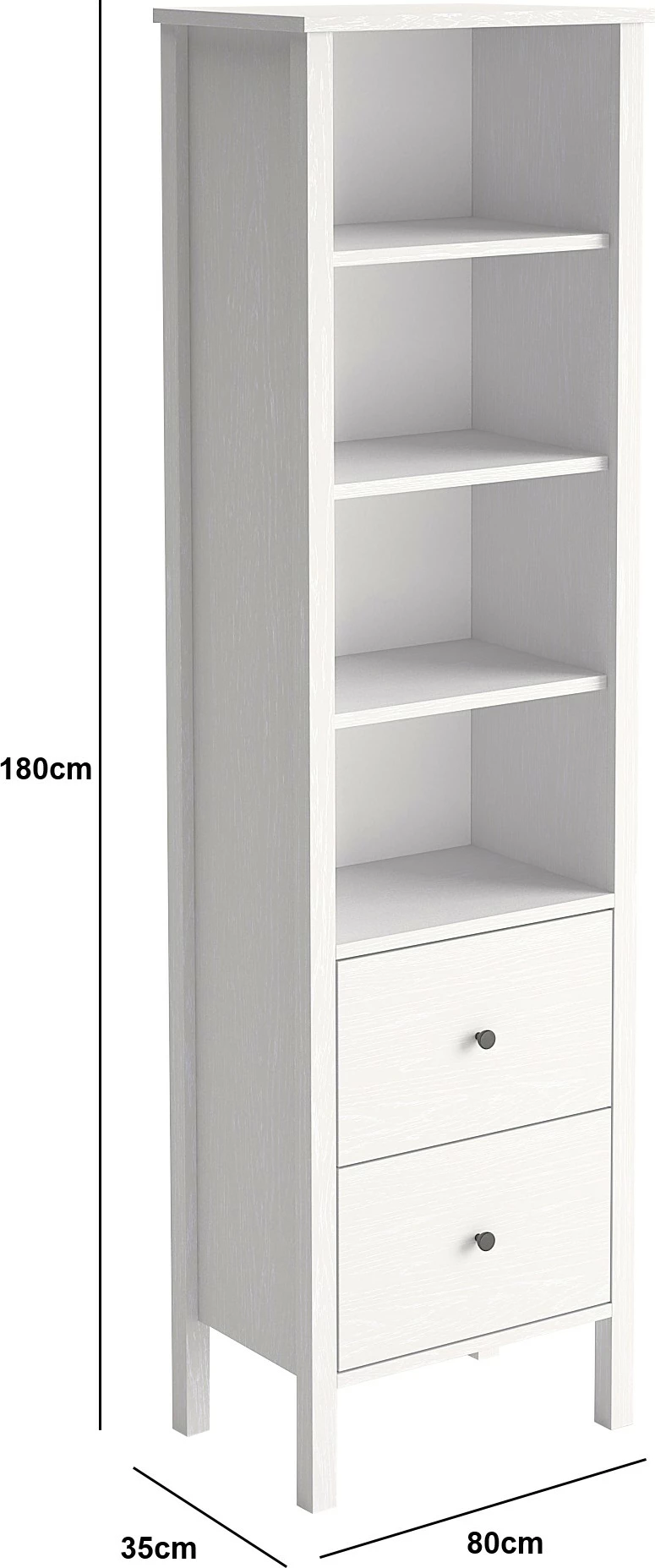Raft librash Hanah Home, druri dhe i bardhë, FRN-10034