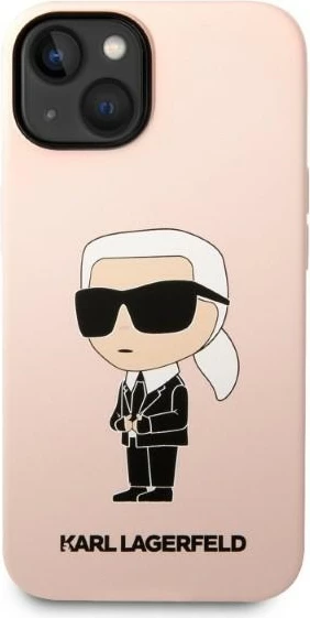 Mbështjellës Karl Lagerfeld Silicone Ikonik për iPhone 14 Plus 6.7", rozë