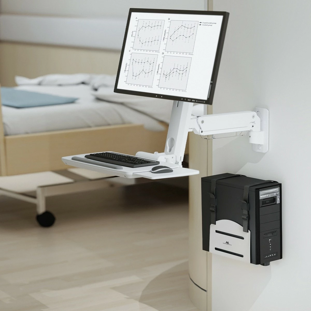 Kasë mbajtëse Maclean MC-116W për CPU, e bardhë