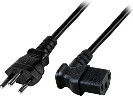 Kabllo rryme EFB Elektronik EK483.1,8V2, T12 në IEC C13 90°, 1.8 m, 10A/250V, e zezë