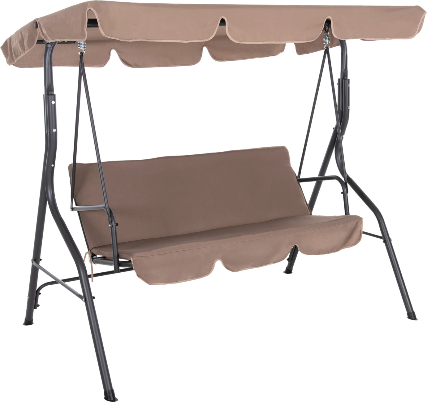 Luhatëse për verandë 3-vendëshe me mbrojtës dielli LIKID FH5979.02 metal gri - pëlhurë kafe 174x110x200Hcm