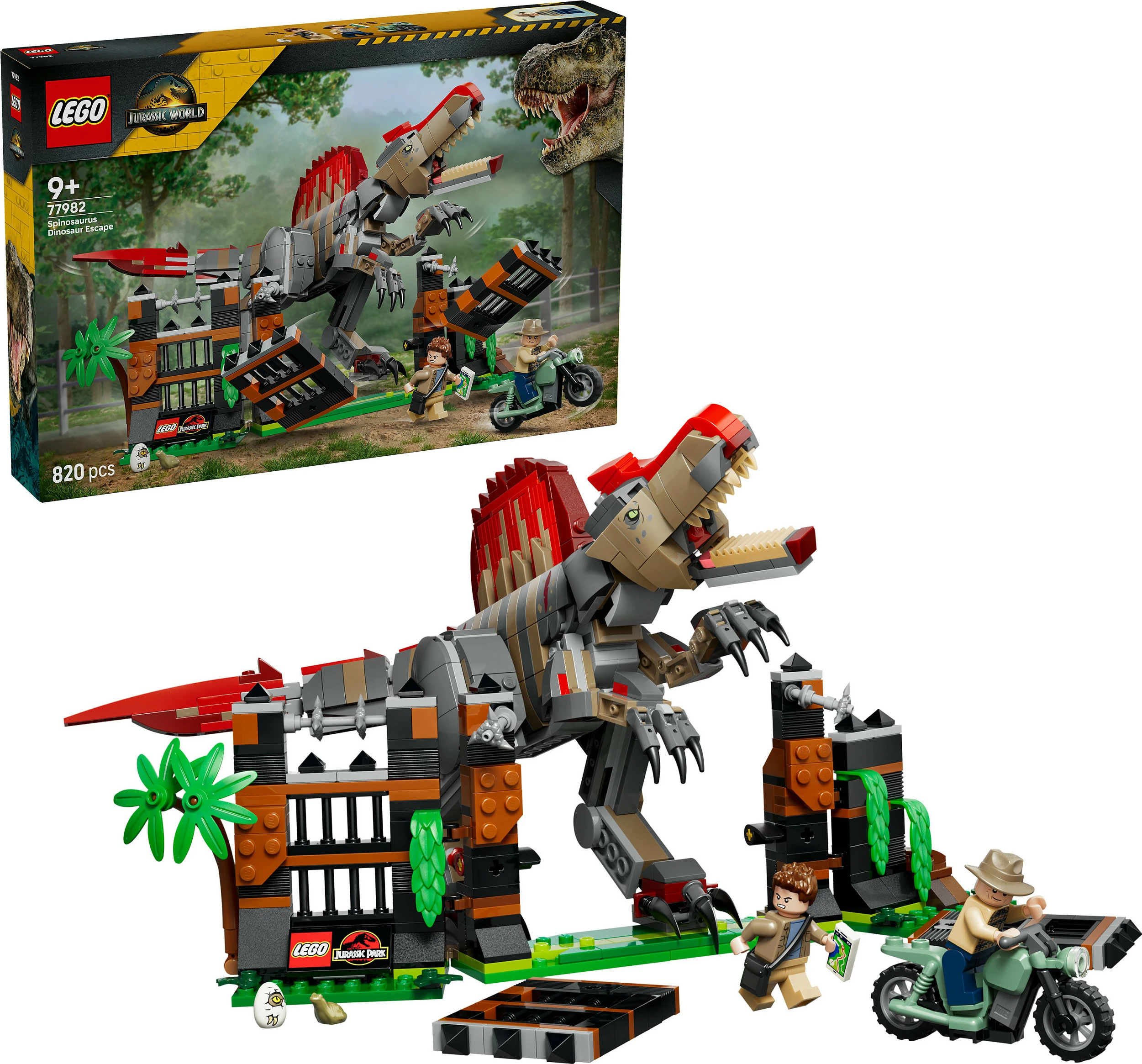 Set LEGO Jurassic World 77982 Spinosaurus Escape, 820 copë, 9+