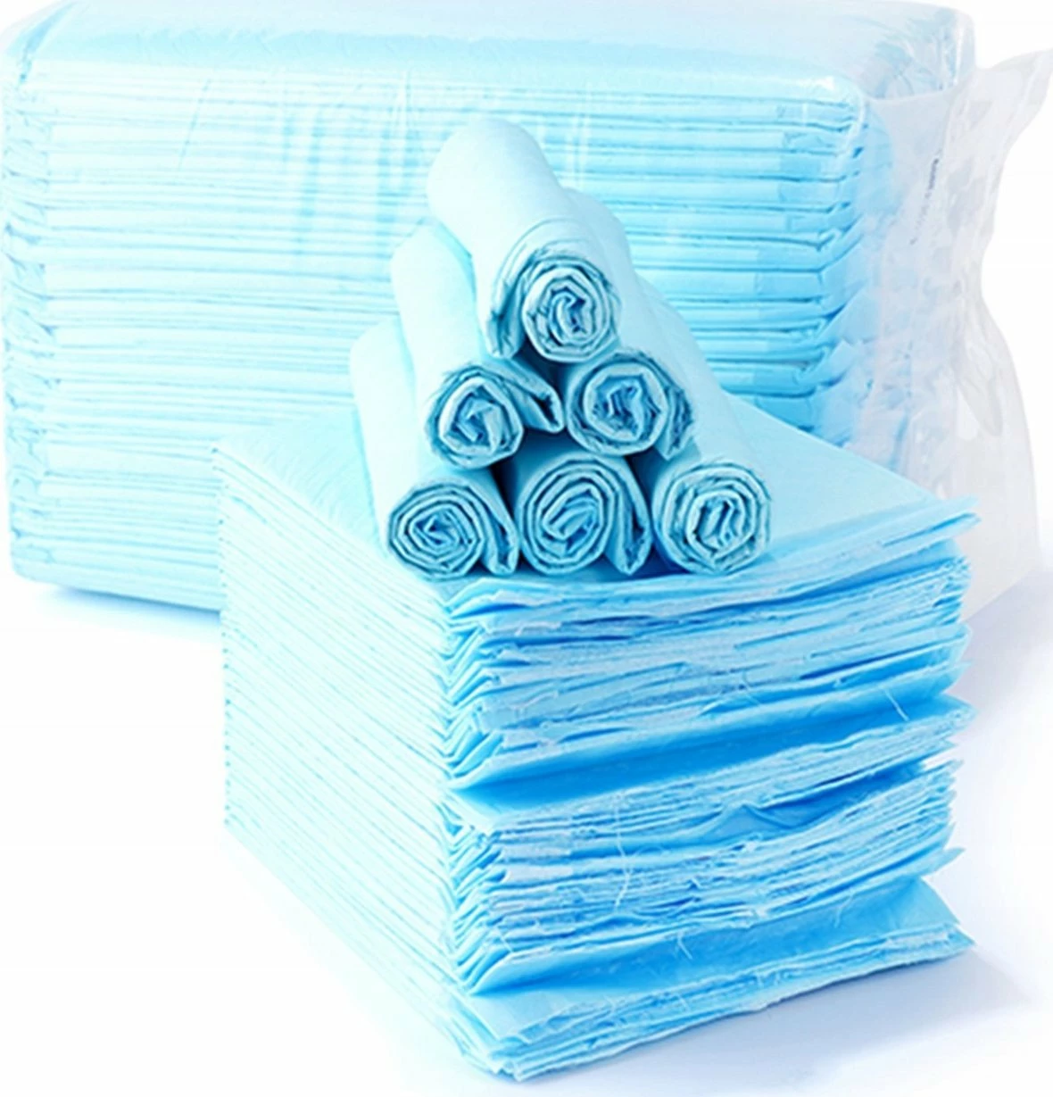 Tapet higjienik për kafshë Bounn 60x90 cm, absorbim deri 600 ml, paketë 50 copë, blu