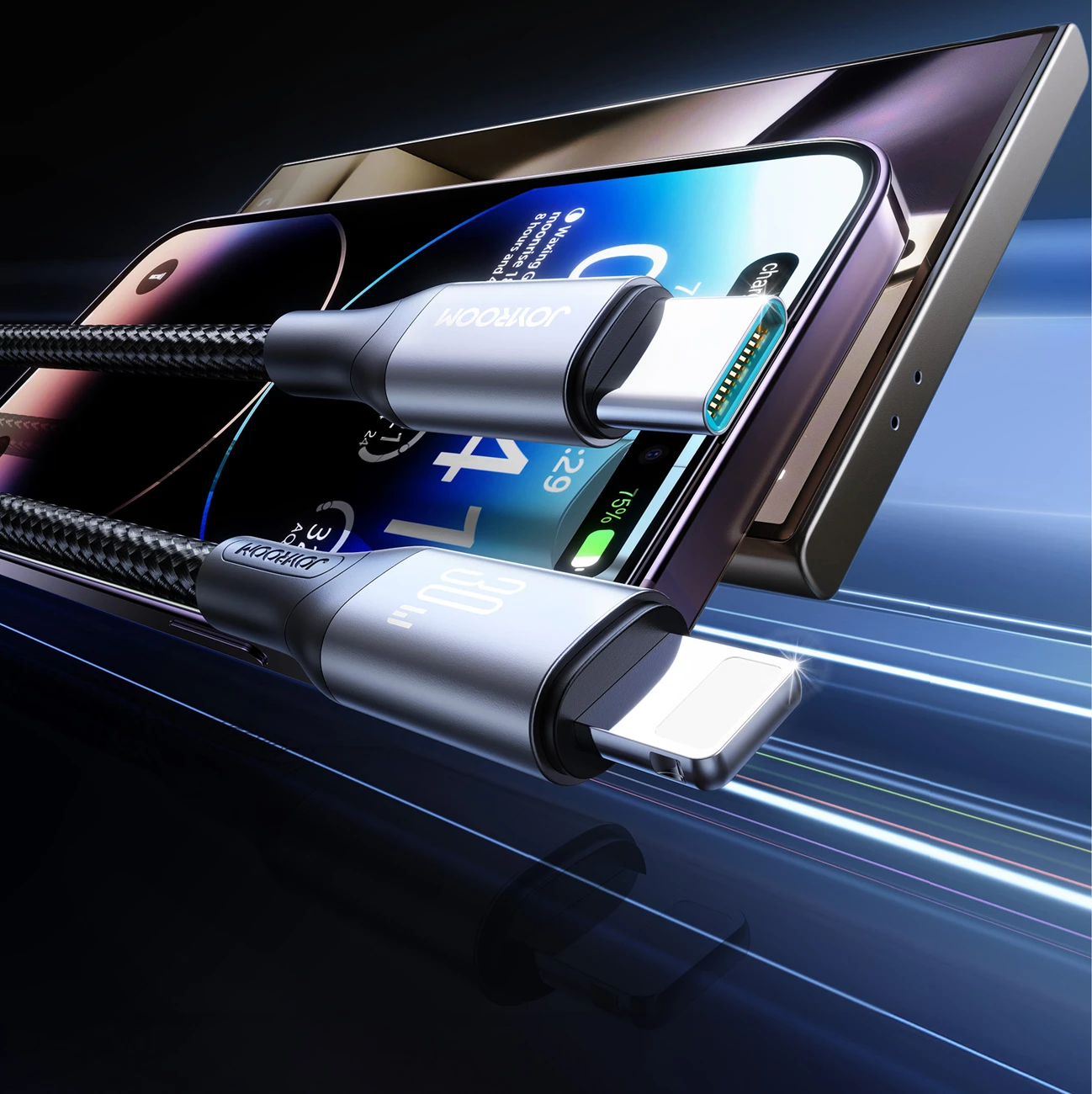 Kabllo USB-C në Lightning Joyroom S-A28 30W PD 1 m, e zezë