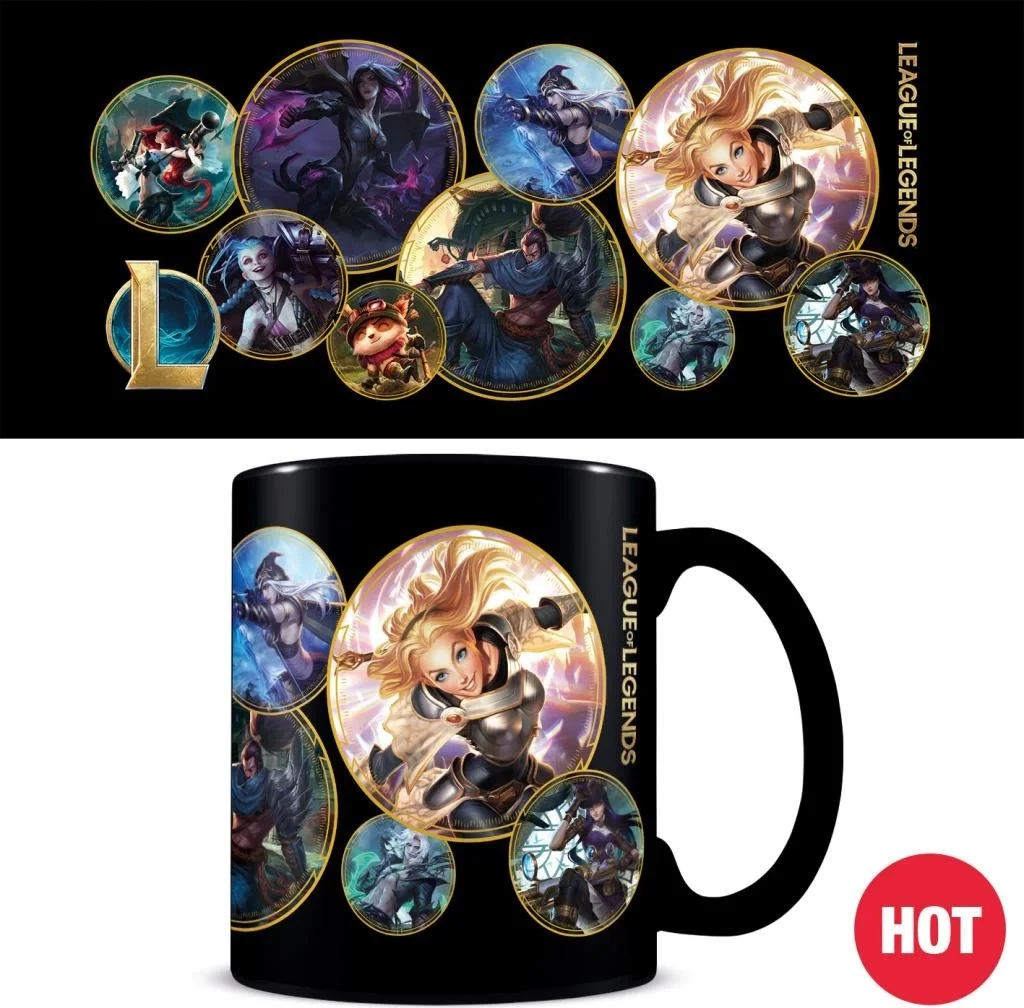 Skodelicë Pyramid International League of Legends Champions Heat Change, me efekt termik, e zezë