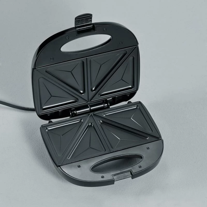 Aparat sanduiçesh, Severin SA 2969, 600W, pllaka jo-ngjitëse, trup çelik inox, i zi