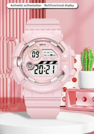 Orë digjitale sportive TPW rezistente ndaj ujit, rozë ODSTU34