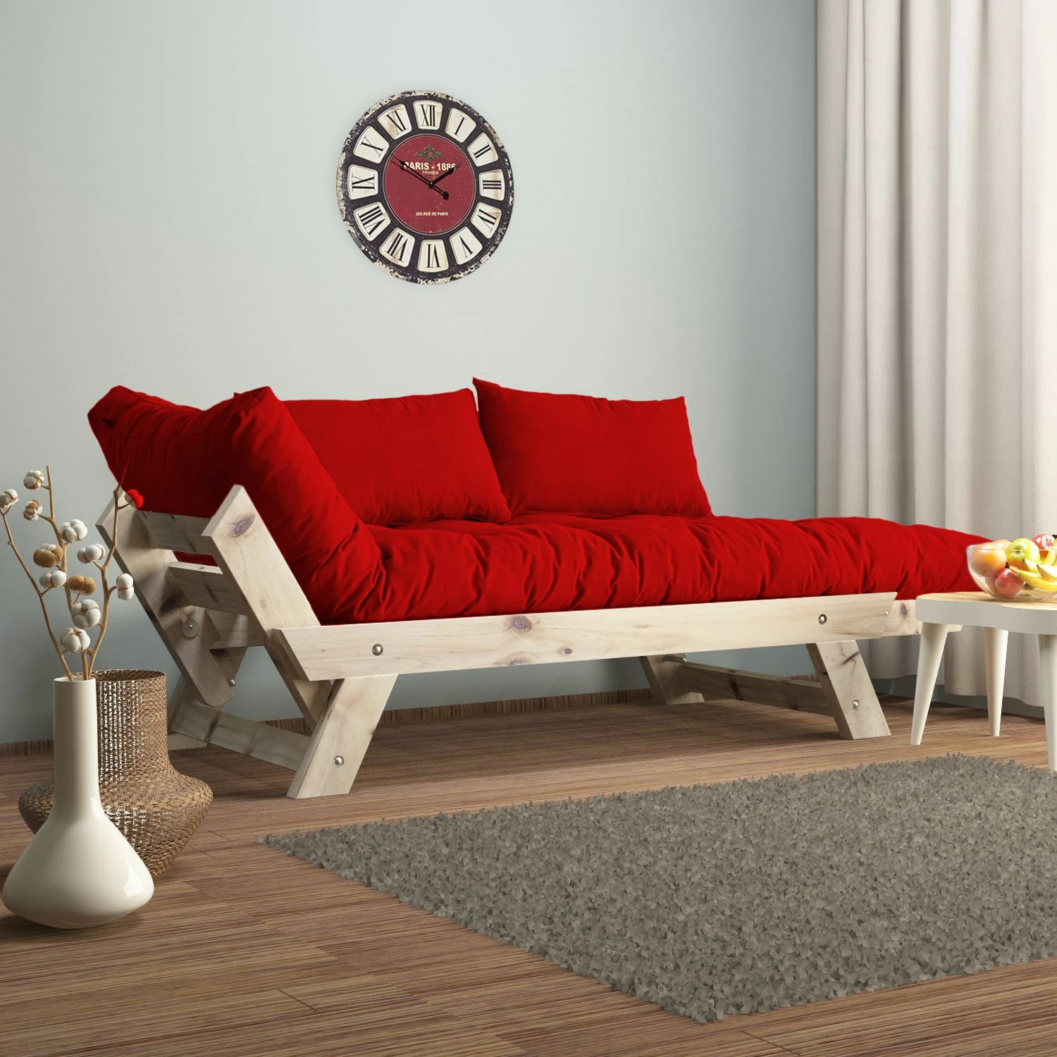 Divan kopshti dy ulëse, Skye Decor, natyral e kuqe, CPT8108-210