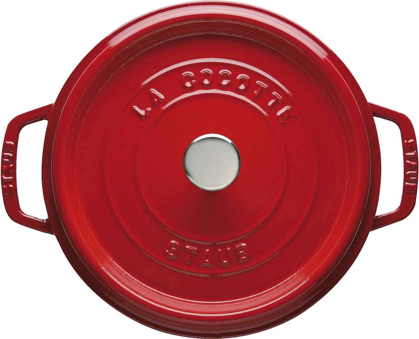 Tenxhere cocotte Staub 3.8L, gize, cherry e kuqe