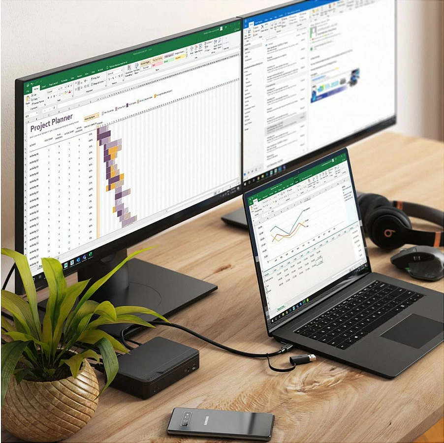 Docking station ALOGIC Universal Twin HD USB-C & USB-A, 85W, 2x HDMI, RJ-45, e zezë