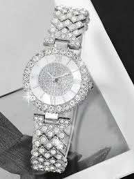 Orë dore për femra, e argjendë shkëlqyese me gurë OKGB