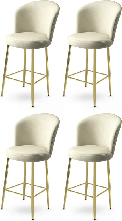 Set karrigesh për bar (4 copë), Hanah Home, Alte, krem, ari